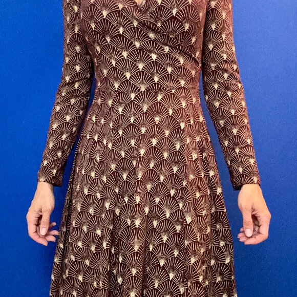Woman's A-Line Patterned Dress - Picture 3 of 3